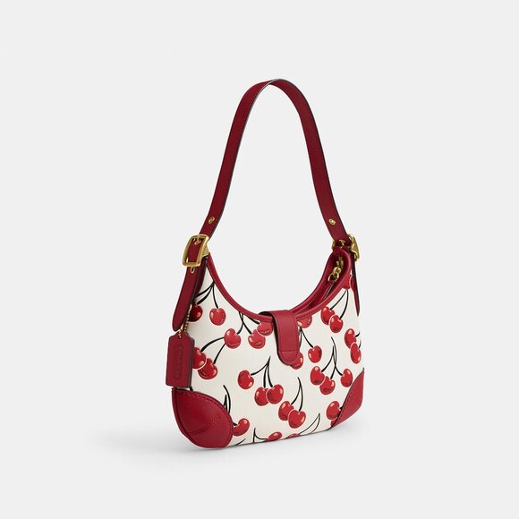Hamptons Hobo Bag With Cherry Print, Worn once for a photoshoot. - Picture 3 of 12